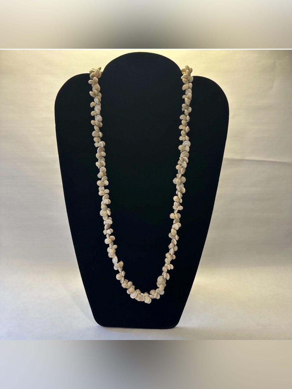 Vintage Hawaiian Umbonium Heavy Shell Lei Necklace Multi 3 Strand Pearlized 18"